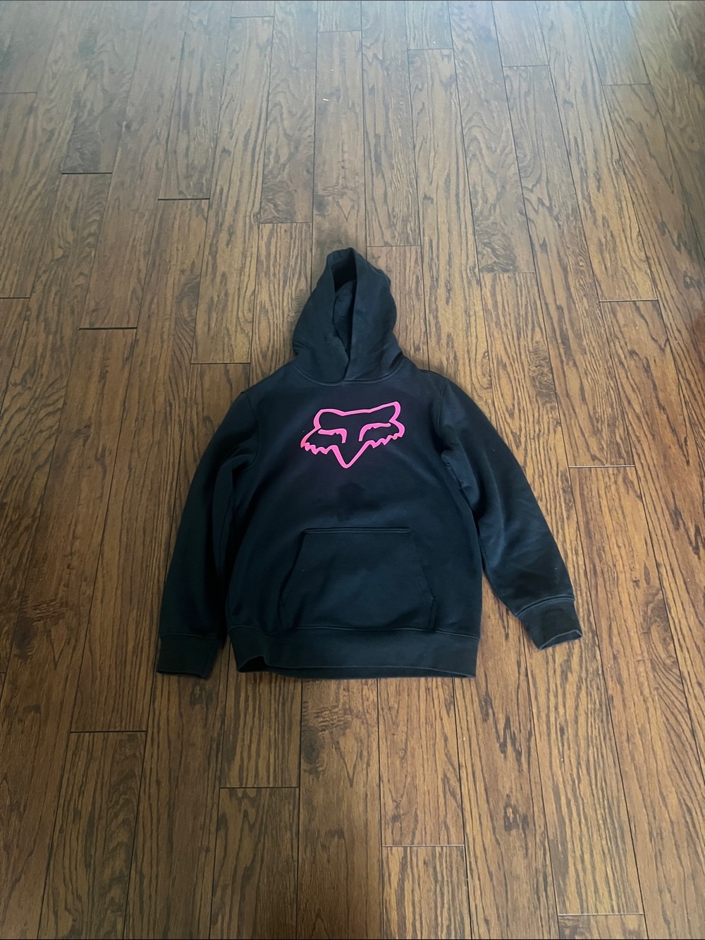 Fox Black Hoodie with Pink Fox Head Logo - Picture 2 of 4